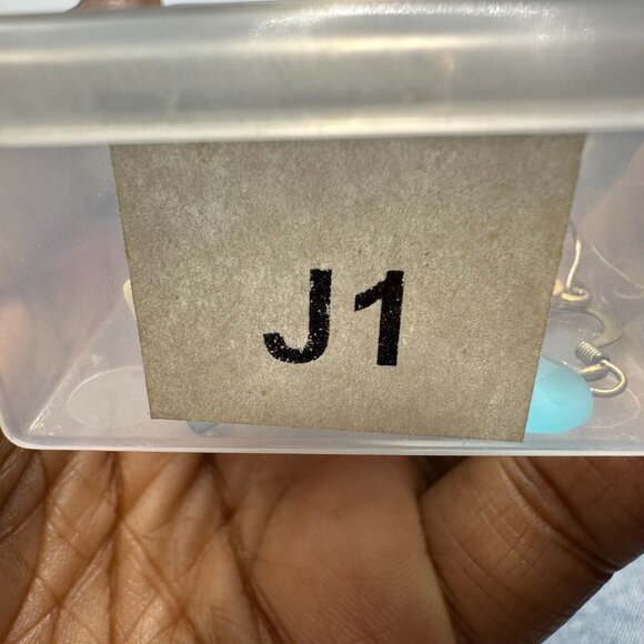 3/$30 Chain Link Dangle Earrings Gold Tone Marble Acrylic Geometric Drop 3 Inch - Picture 7 of 8